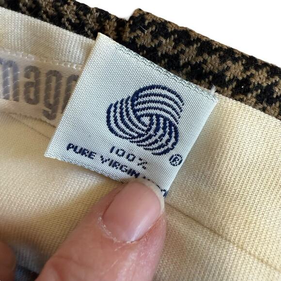 Vtg I. Magnin 100% Wool Houndstooth Womens Pants Sz 12 Pleated Old Money Preppy - Picture 6 of 10